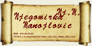 Njegomirka Manojlović vizit kartica